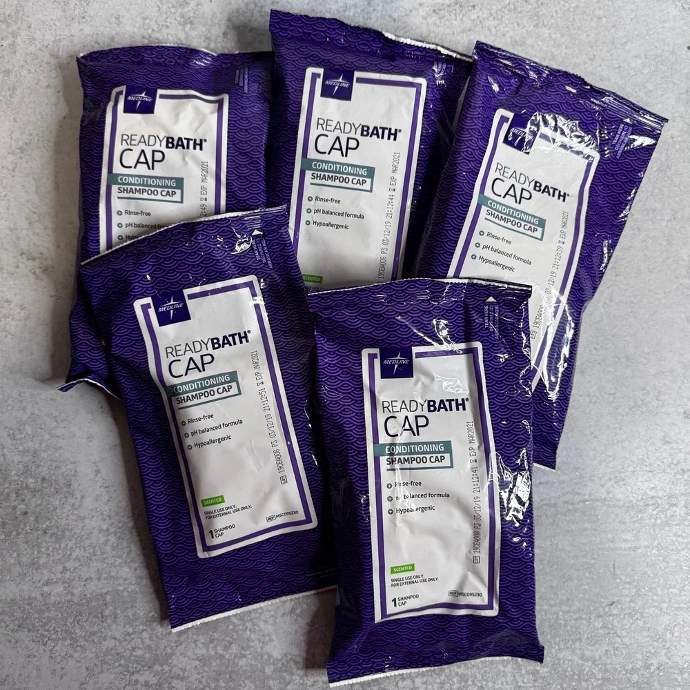 Medline ReadyBath Conditioning Shampoo Cap Rinse Free Scented 5 Pack MSC095230